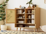 Natural Rattan Storage Cabinet & Shoe Cabinet Comb, 5-Tier Shoe Cabinets Storage for Boots or Heels N896P437304O