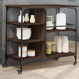 Kitchen Trolley Brown Oak 100x45x89.5 cm Engineered Wood 842385
