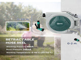 Retractable Hose Reel Wall Mounted, 202m Garden Hose Pipe Reel with Lock, Auto Rewind, 7 in 1 Spray T3398P314120
