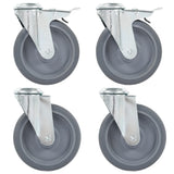 Bolt Hole Swivel Casters 4 pcs 125 mm 143433