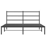 Metal Bed Frame without Mattress with Headboard Black 150x200cm 355367