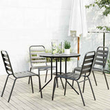 Stackable Garden Chair Set 5 pcs Anthracite Powder-coated Steel 3283765