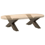 Coffee Table Legs X-Shaped 2 pcs Natural Steel 70x cm Steel 4012947