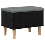 Storage Bench with Cushion Black Oak 62 x 42 x 46 cm 8017735