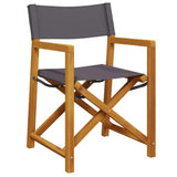 8 Piece Folding Garden Chairs Dark Grey Fabric 3208921