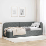 Corner Bed Frame with Headboard Dark Grey 80 x 200 cm Fabric 42016480