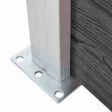Fence Panel Set WPC 1737x186 cm Black 3070437
