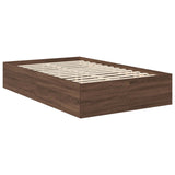 Bed Frame with Headboard Brown Oak 135 x 190 cm Engineered Wood 3408682
