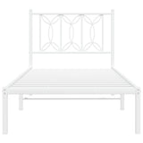 Metal Bed Frame without Mattress with Headboard White 90x200cm 376170