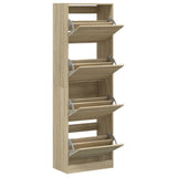 Shoe Cabinet with 4 Flip-Drawers Sonoma Oak 60x34x187.5 cm 3214373