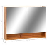 LED Bathroom Mirror Cabinet Oak 80x15x60 cm MDF 323606