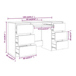 ZNTS Writing Desk Grey Sonoma 140x50x77 cm Engineered Wood 815439