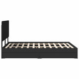 Storage Bed with Headboard Black 150 x 200 cm Engineered Wood 3412673
