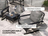 Three-Piece Rocking Chair Rattan Bistro Set - Black T3398P317697
