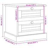 ZNTS Bedside Cabinet VIGO Grey 42x35x42 cm Solid Wood Pine 353159