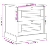 ZNTS Bedside Cabinet VIGO White 42x35x42 cm Solid Wood Pine 353158