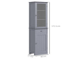 Bathroom Storage Cabinet with 3-tier Shelf Drawer Door, Floor Cabinet Free Standing Tall Slim Side T3398P329548