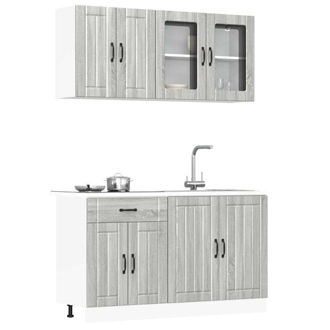 ZNTS 4 Piece Kitchen Cabinet Set Kalmar Grey Sonoma Engineered Wood 3314867