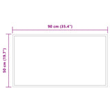 LED Bathroom Mirror Transparent 90 x 50 cm Tempered Glass 42045820