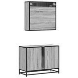 2 Piece Bathroom Furniture Set Grey Sonoma Engineered Wood 3300933