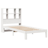 Bookcase Bed without Mattress White 90x190 cm Single Solid Wood Pine 3322549