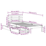 Bed Frame with Drawers without Mattress White75x190 cm 3301995
