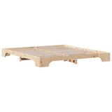Bed Frame Natural 200 x 200 cm Solid Pine Wood 872848