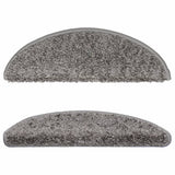 Stair Mats 15 pcs 56x17x3 cm Grey Half Round 133892