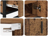 Bathroom Furniture Set with Door 3 pcs Old Wood Engineered Wood 3402432