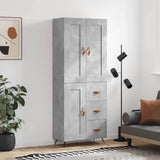 Highboard Concrete Grey 69.5x34x180 cm Engineered Wood 3199981
