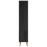 Glass Display Cabinet Black 90 x 35 x 175 cm 42020945
