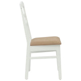 Dining Chair 2 pcs White and Brown Solid Rubber Wood 42020499