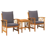 Garden Sofa Set with Cushion 3 pcs Brown Solid acacia wood 4106450