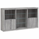 Sideboard with LED Lights Grey Sonoma 181.5x37x100 cm 3209182