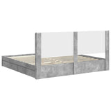 Bed Frame with Storage and Headboard Concrete Grey 200 x 200 cm 3413998