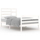 Bed Frame without Mattress White Solid Wood 100x200 cm 3105851