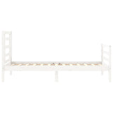 Bed Frame without Mattress White Small Single Solid Wood 3194662