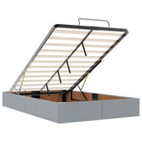Ottoman Bed Frame without Mattress Light Grey Double Fabric 3310919