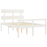 Senior Bed without Mattress White 120x200 cm Solid Wood 3195347