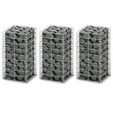 Gabion Set 3 pcs Galvanised Wire 25 x 25 x 50 cm 141044