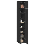 Slim Storage Cabinet Black 30x42.5x225 cm Engineered Wood 3281260