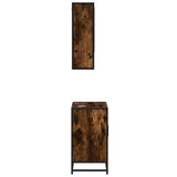 2 Piece Bathroom Furniture Set Smoked Oak Engineered Wood 3300927