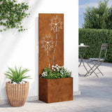Garden Privacy Screen Rusty 50 x 32 x 150 cm Weathering steel 876440