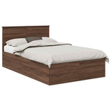 Bed Frame with Headboard Brown Oak 135 x 190 cm Engineered Wood 3408682