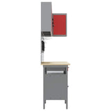 Work Cabinet Set with Drawer with Shelf 10 pcs Red and Grey 3321519