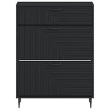Shoe Cabinet HAARLEM 78 x 24 x 103 cm Engineered Wood Black 896876