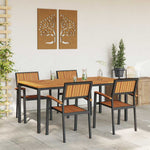 Garden Dining Set 5 pcs Black and brown 180 x 90 x 75 cm 3284417