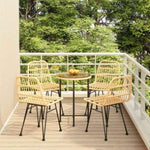 ZNTS 5 Piece Garden Dining Set Poly Rattan 3157839