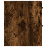 Narrow Bathroom Cupboard with Wheels Smoked Oak Engineered Wood 855290