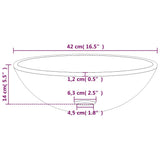 Basin Tempered Glass 42x14 cm Red 345266